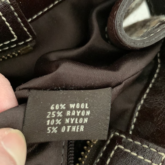 COACH Factory Leather and Tweed Hand Bag - Picture 15 of 16